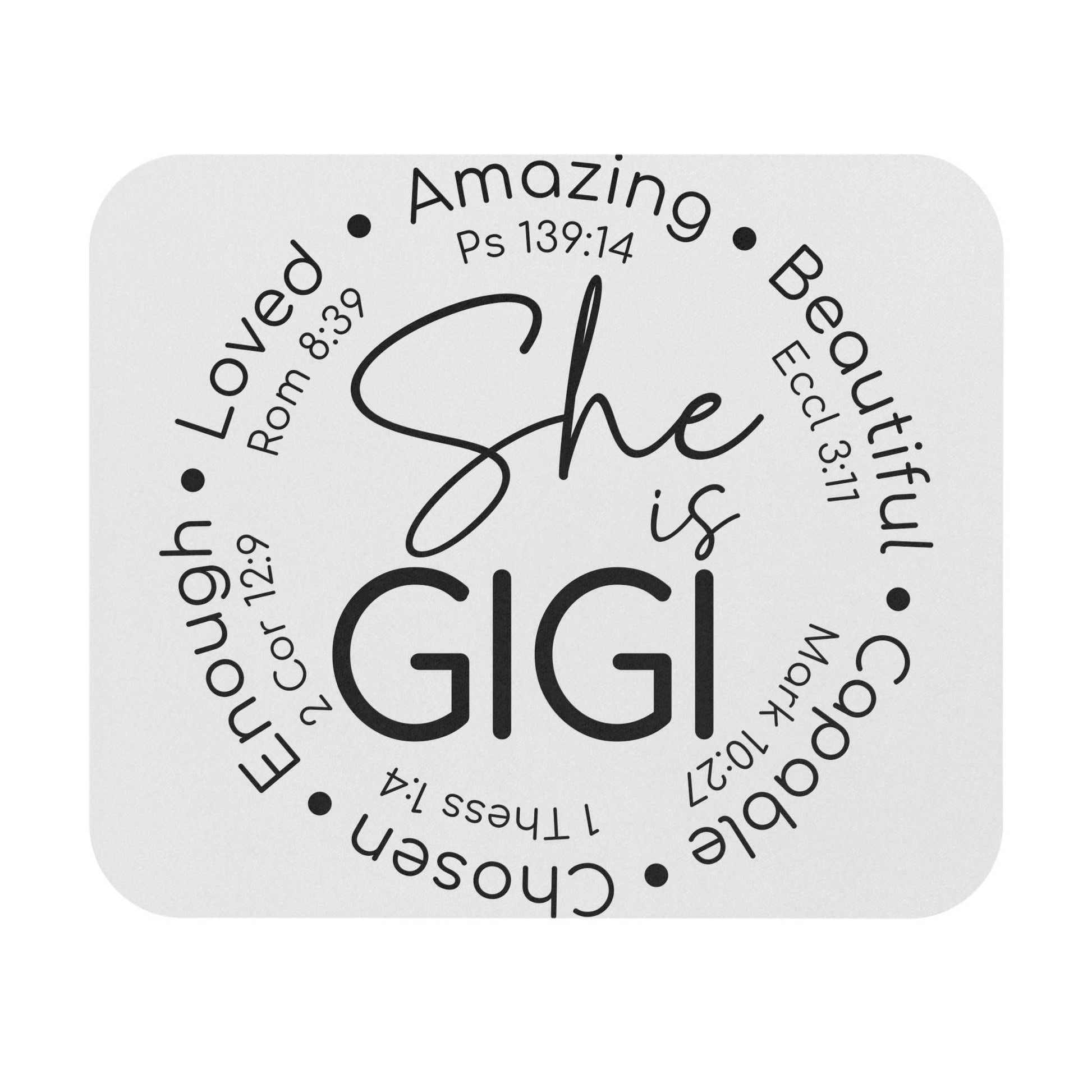 Inspirational Gigi Mouse Pad - Meaningful Desk Accessory for Empowerment